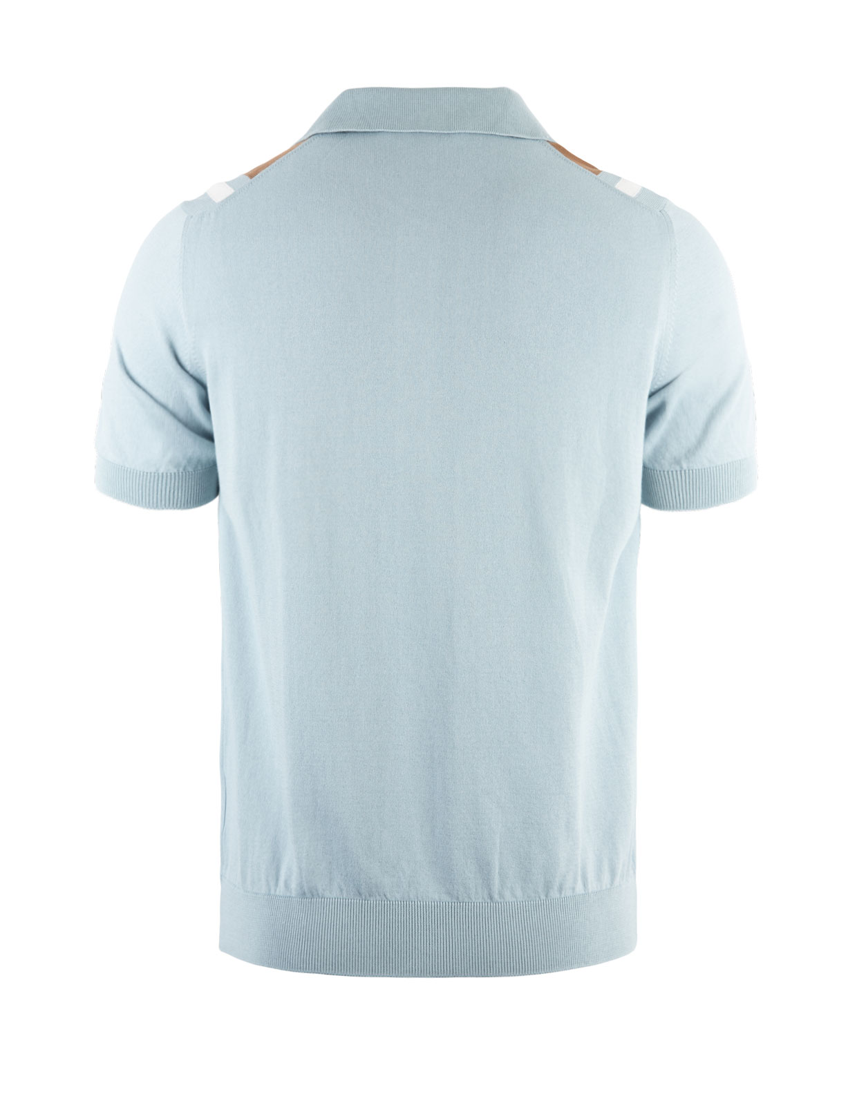Knitted Retro Shirt Ice Blue/Brown