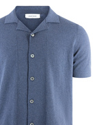Knitted Resort Shirt Navy Melange