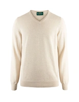 Rothwell Tröja V-ringad Bomull Cashmere Beige 56