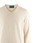 Rothwell Tröja V-ringad Bomull Cashmere Beige 56