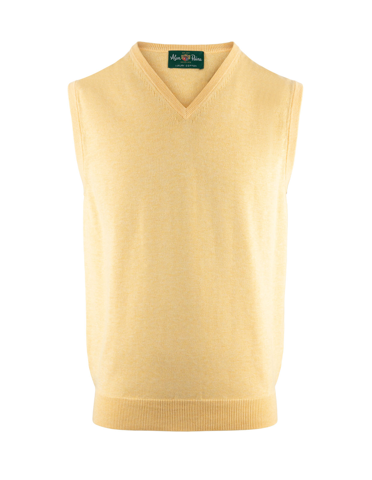 Ellerby Cotton Cashmere Vee Neck Slipover Solar
