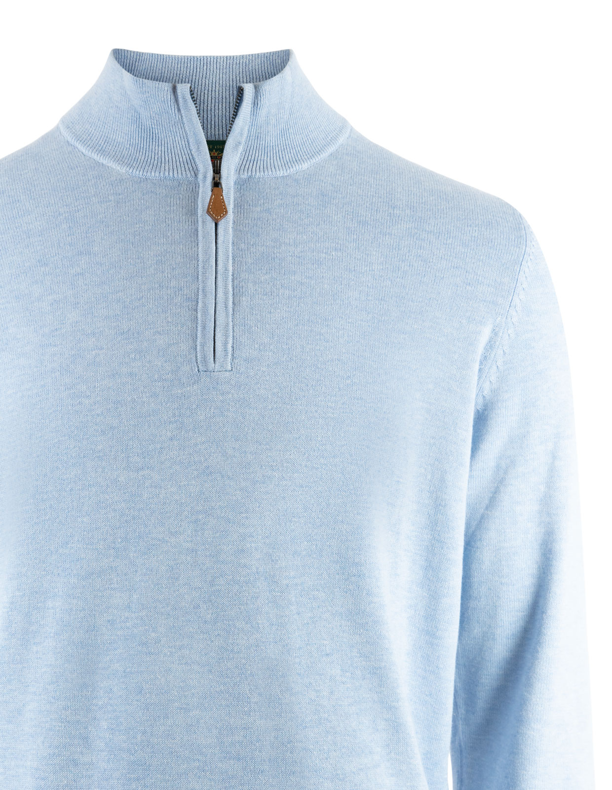 Selhurst Half Zip Bomull/Cashmere Stålblå
