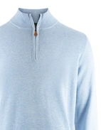 Selhurst Half Zip Bomull/Cashmere Stålblå