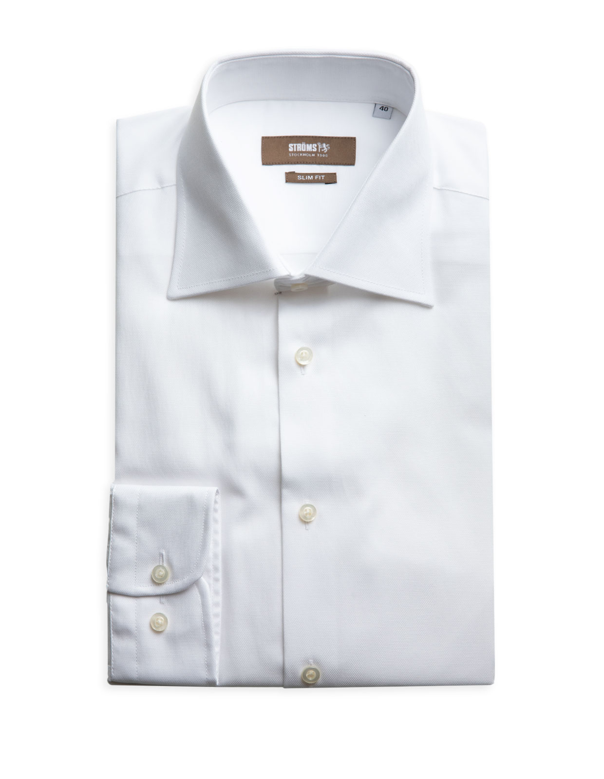 Slim Fit Skjorta Bomull Vit Slim Fit Skjorta Bomull Vit