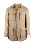 Luxury Country Jacket Linen Wool Beige Stl 50