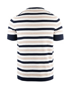 Knitted Cotton T-Shirt Navy/Beige/White Stl 56