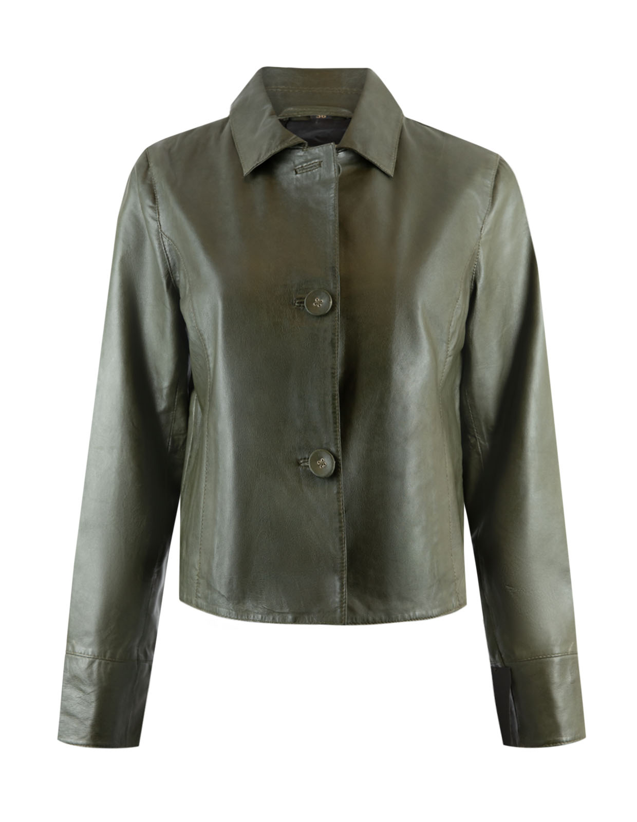 Thea Leather Jacket Olive
