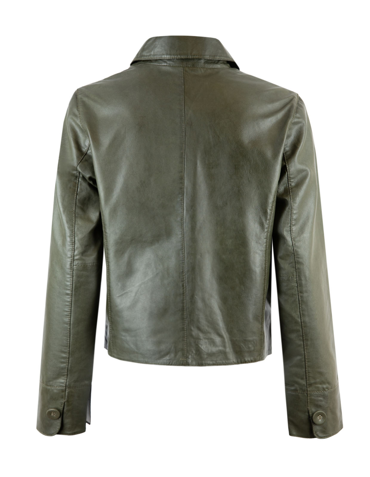 Thea Leather Jacket Olive