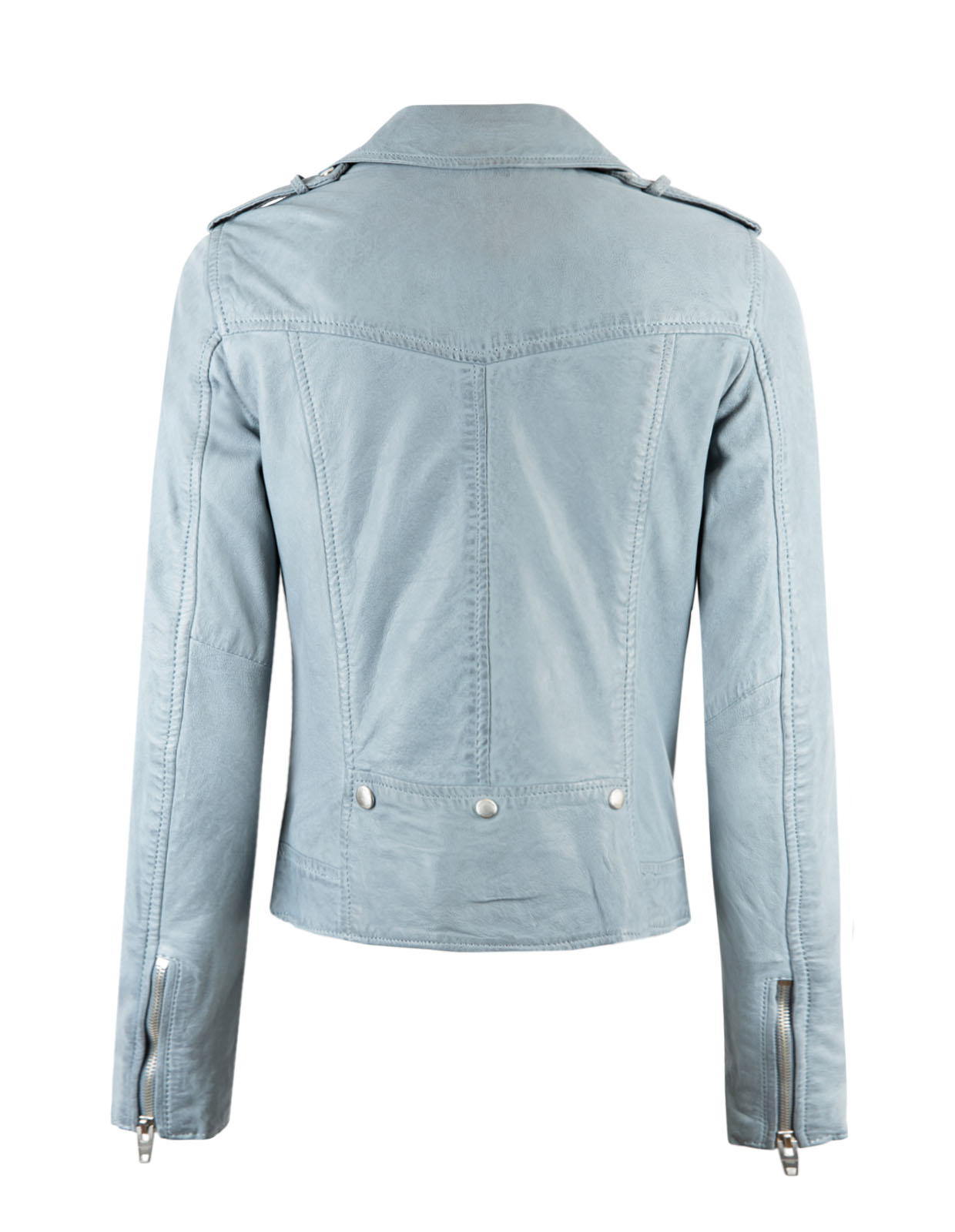 Nicole Leather Jacket Denim Blue