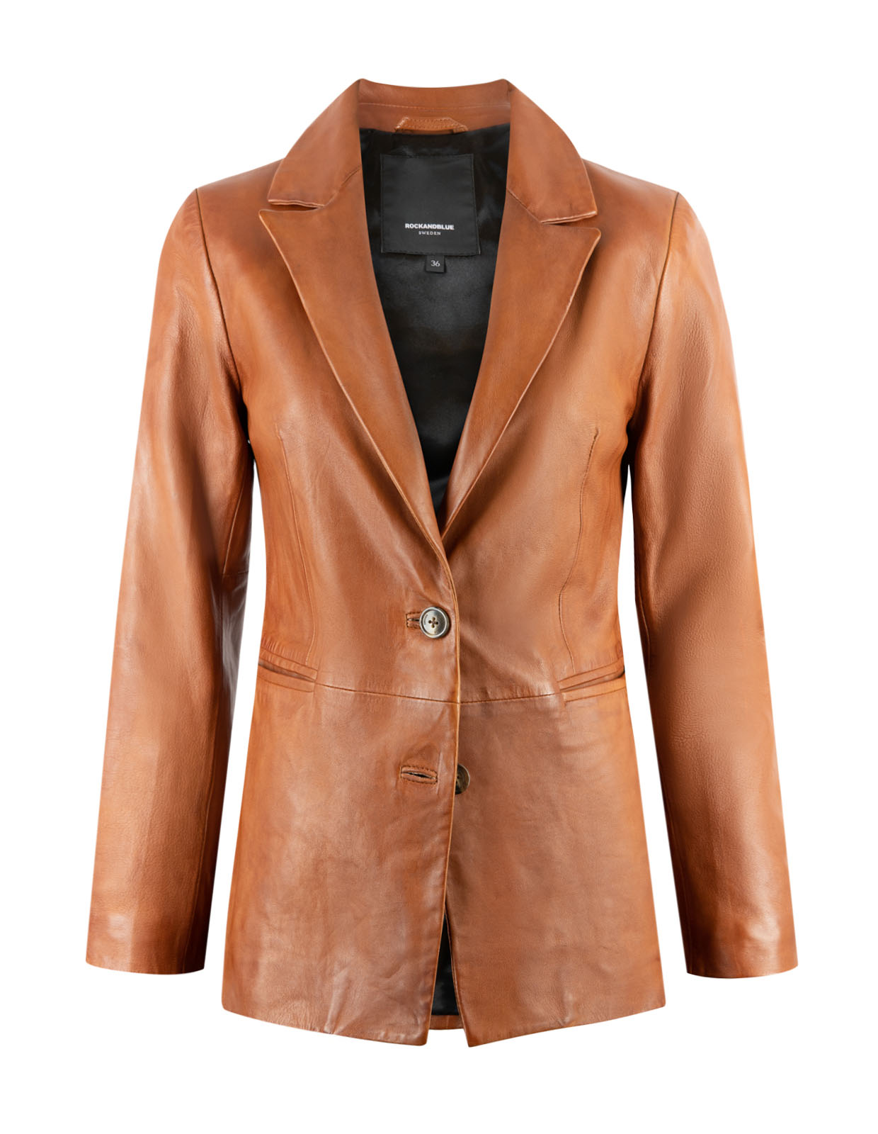 Lana Leather Blazer Cognac