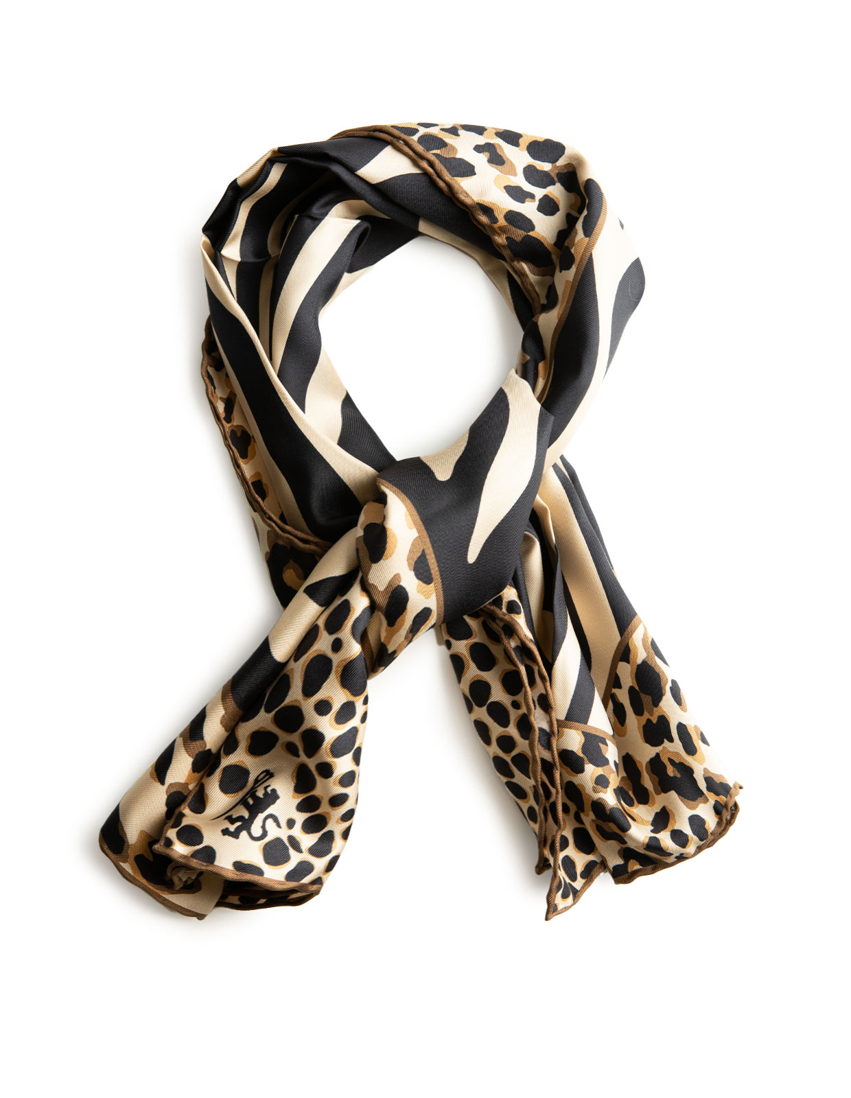 Toulard Printed Silk Scarf Black