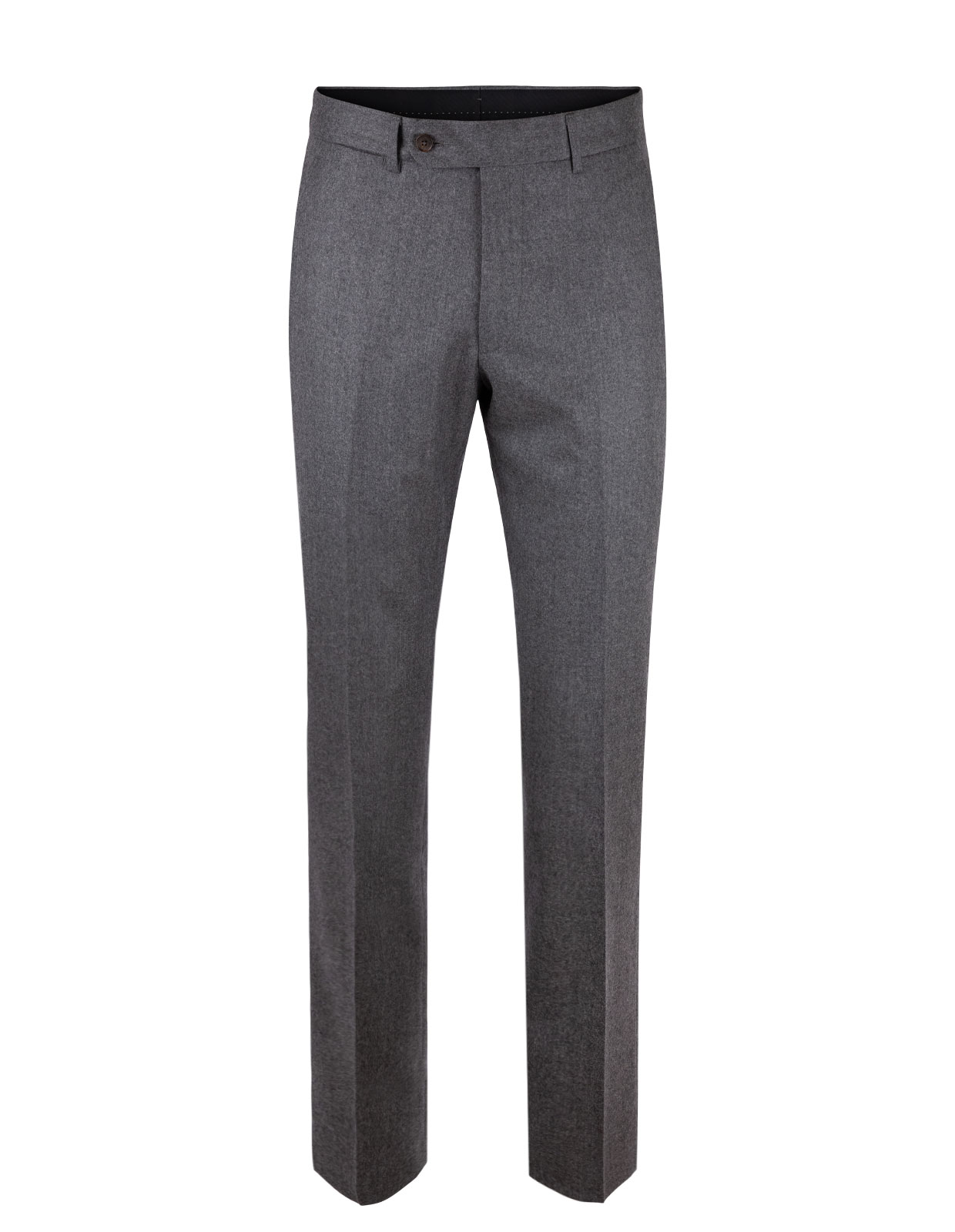 Davide Regular Trousers Super 120 Flannel Mid Grey Stl 150