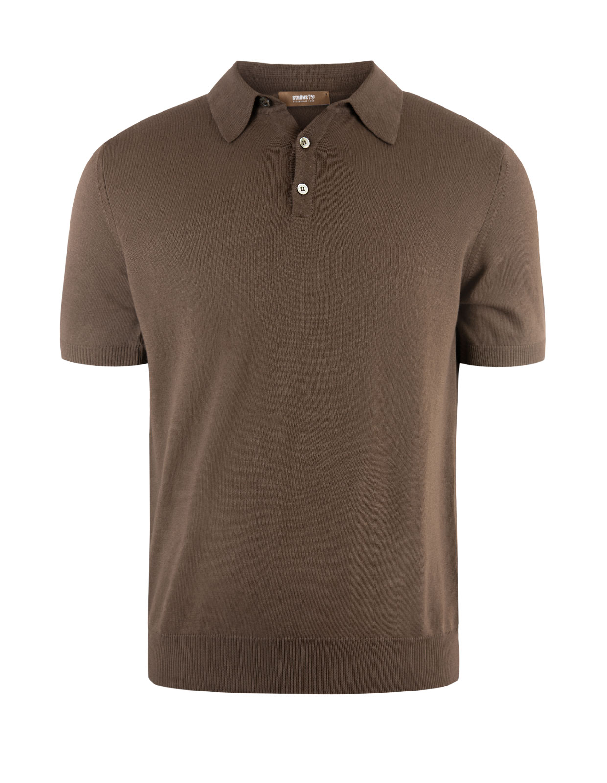 Polo Shirt Knitted Cotton Dark Brown