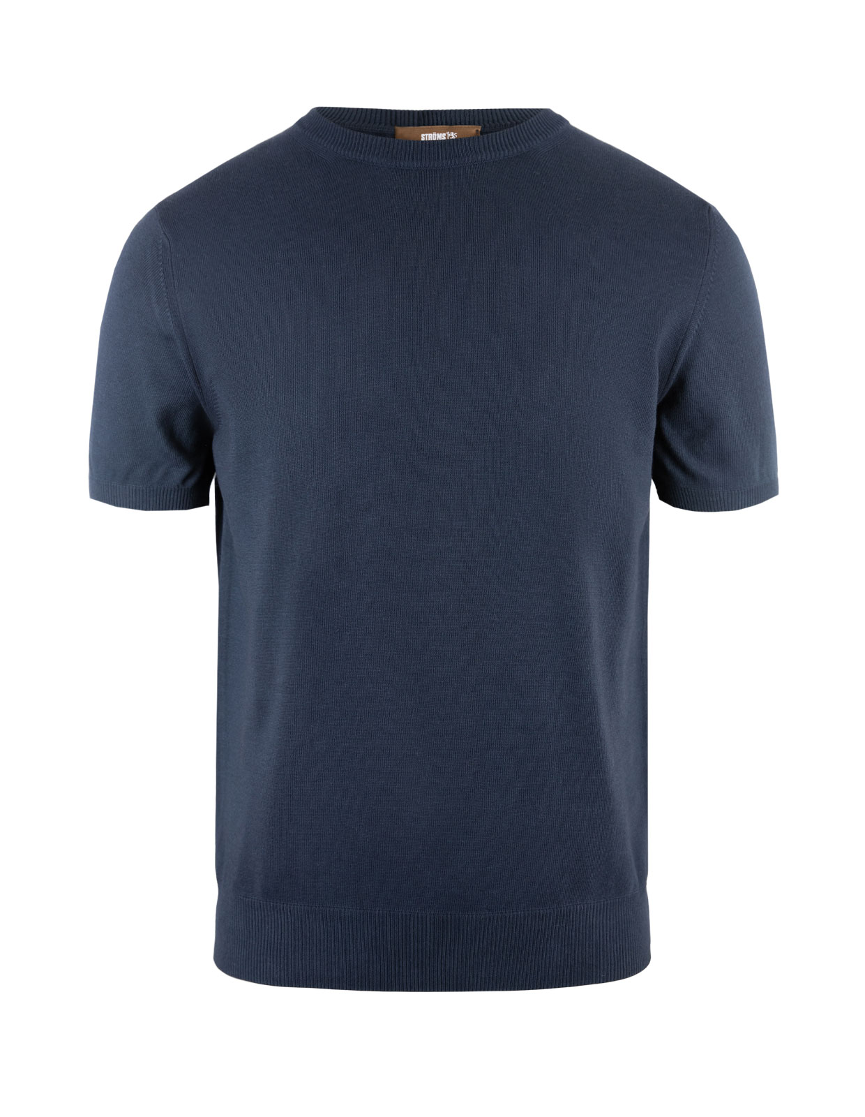 T-shirt Finstickad Bomull Marinblå XL