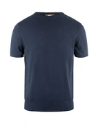 T-shirt Finstickad Bomull Marinblå XL