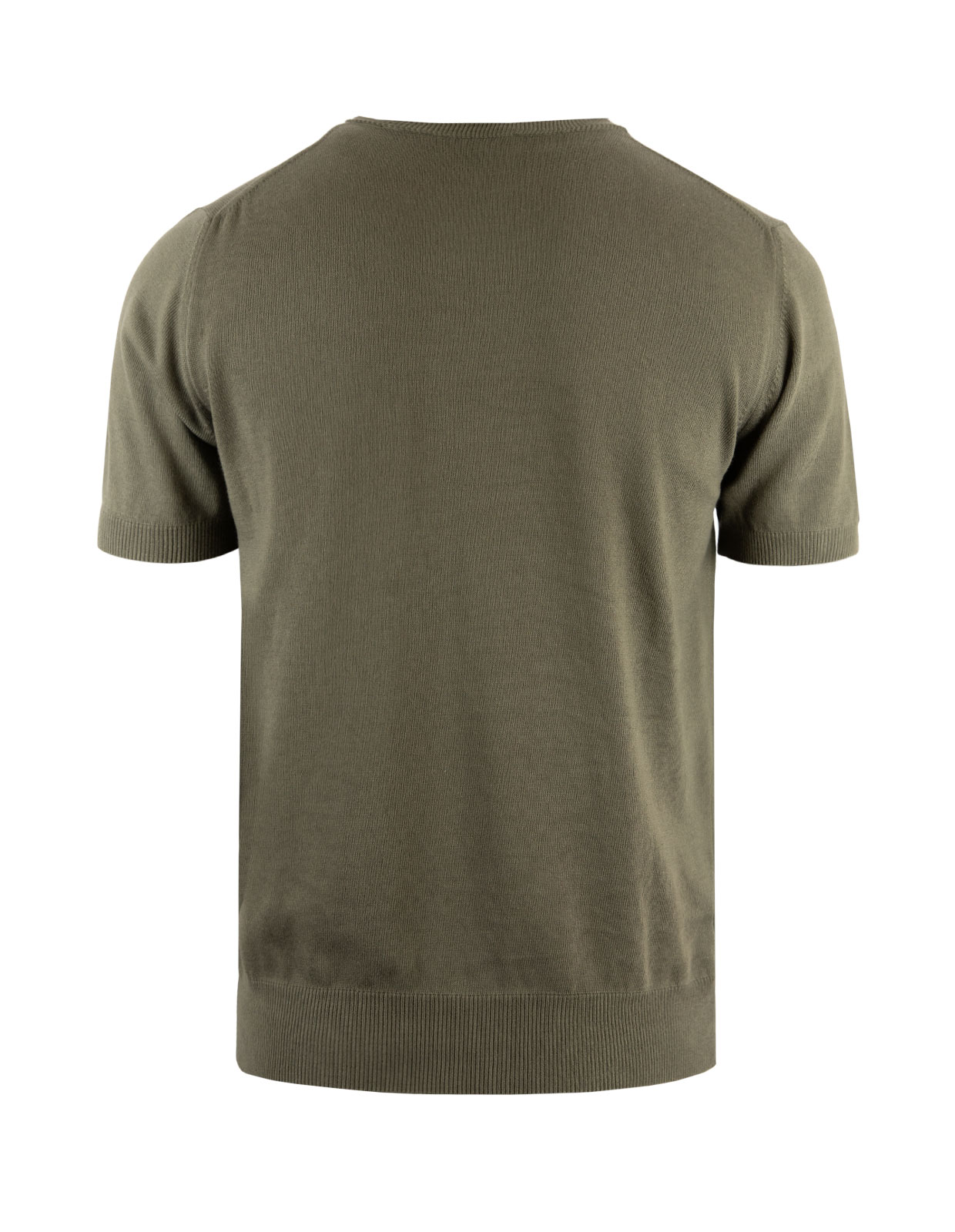 T-shirt Finstickad Bomull Militärgrön