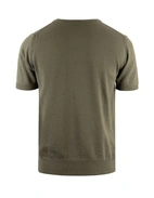 T-shirt Finstickad Bomull Militärgrön