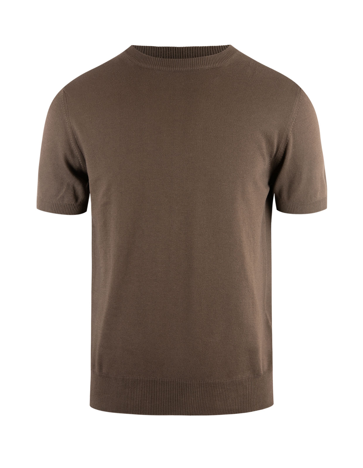T-shirt Knitted Cotton Dark Brown