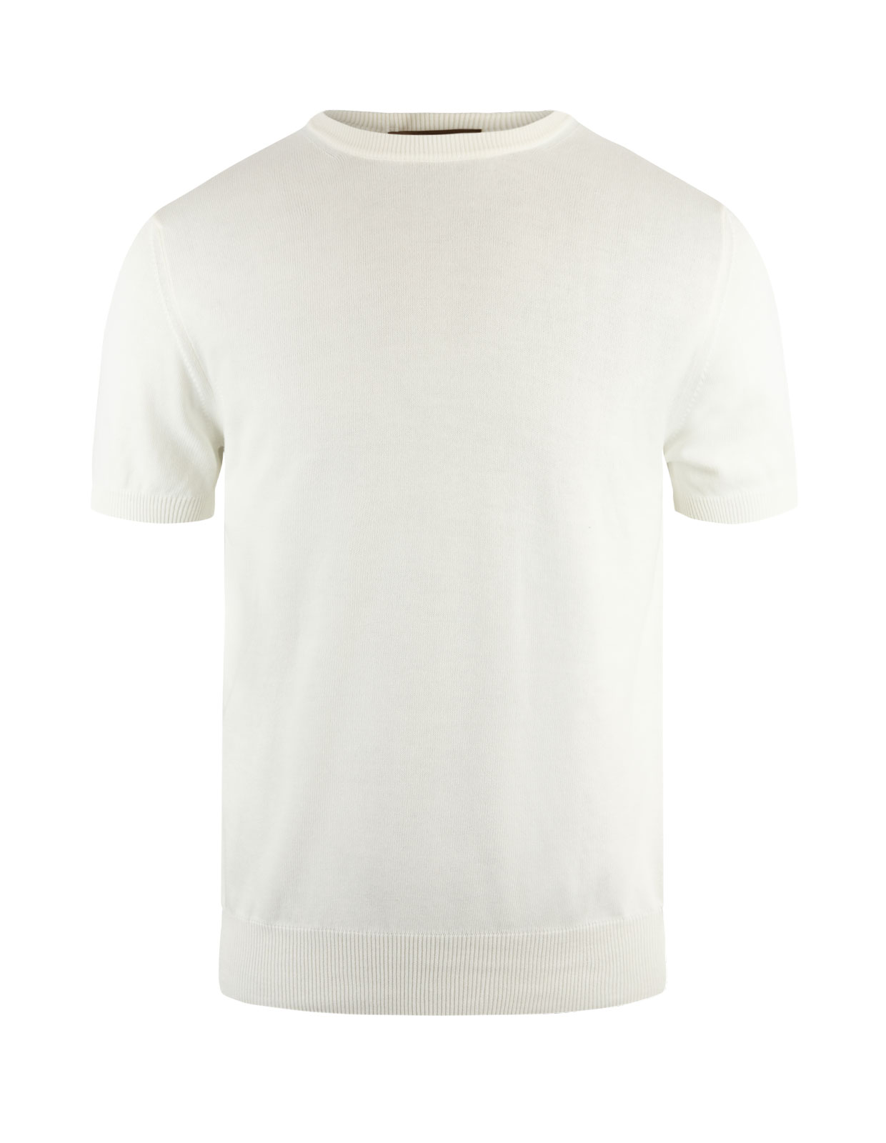 T-shirt Finstickad Bomull Benvit XXL