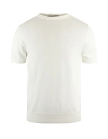 T-shirt Finstickad Bomull Benvit