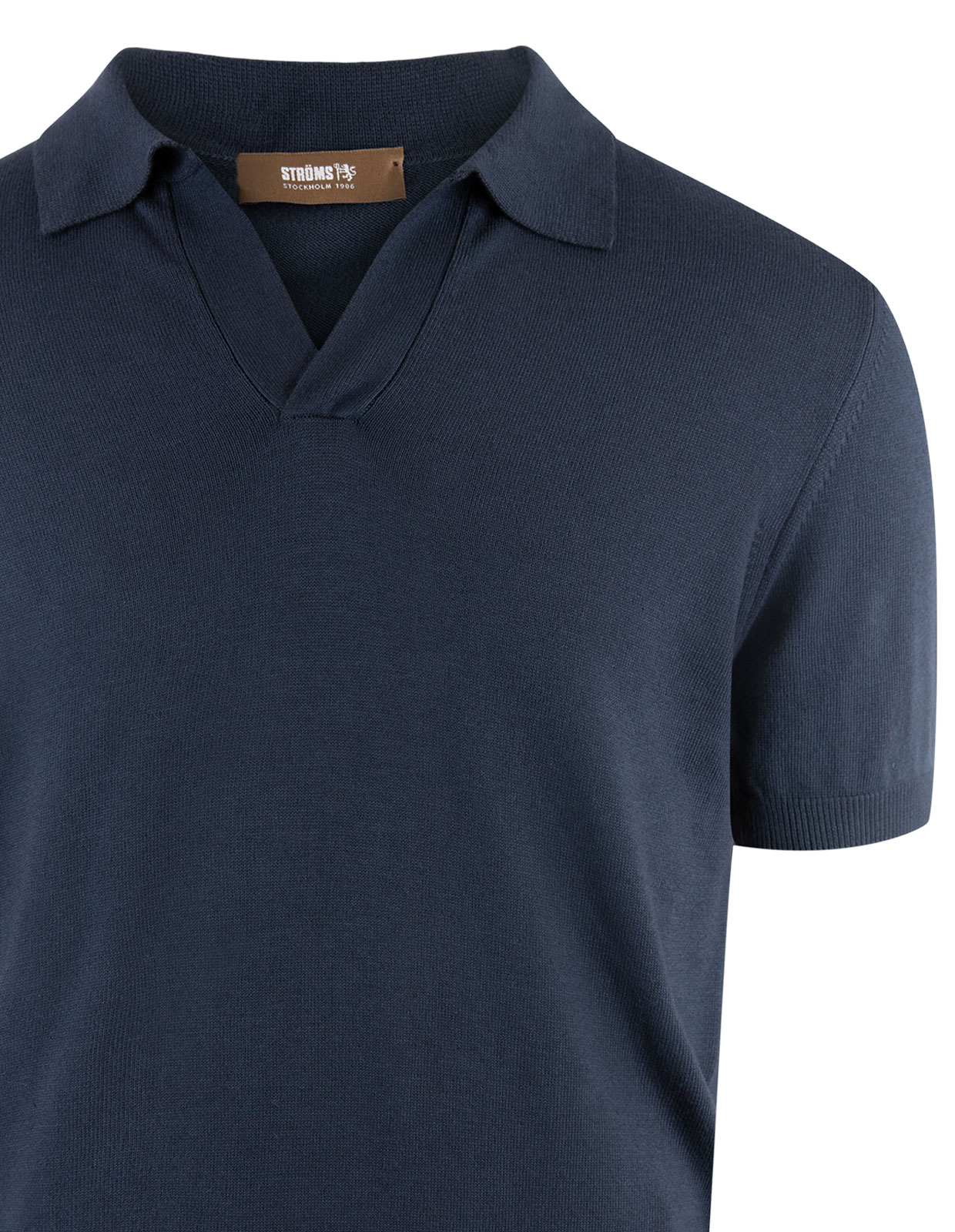 Open Polo Finstickad Bomull Navy Stl S