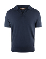 Open Polo Finstickad Bomull Navy Stl XXL