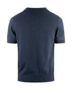 Open Polo Finstickad Bomull Navy