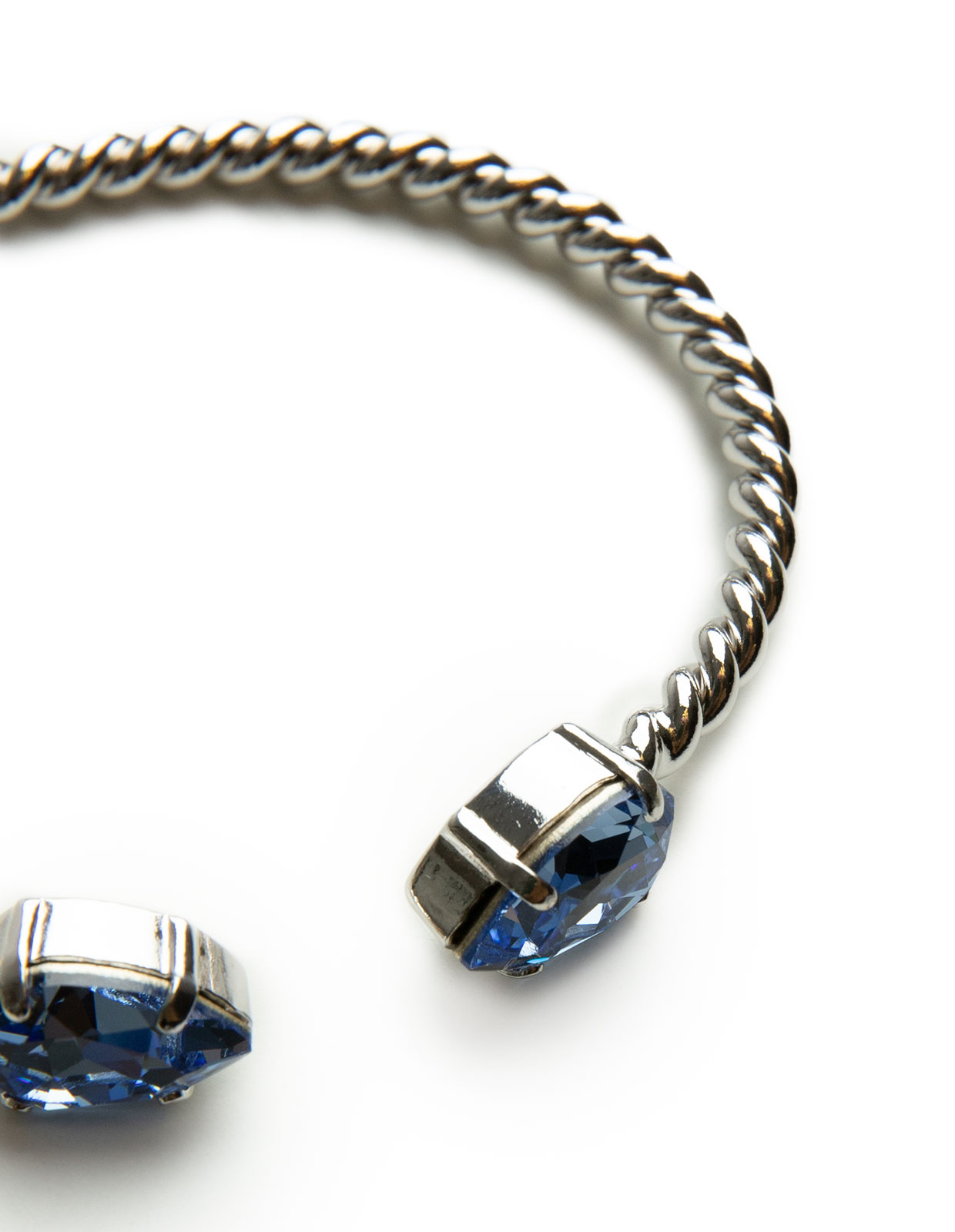Mini Drop Bracelet Rhodium Light Sapphire