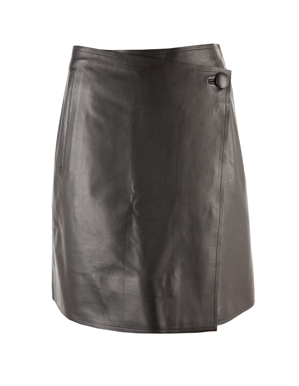 Esmaa Leather Skirt Black