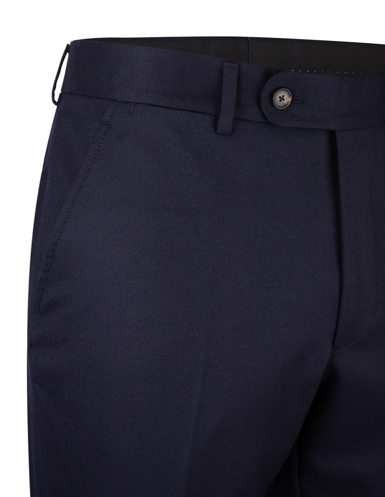 Davide Regular Trousers Super 120 Flannel Dark Navy Stl 158