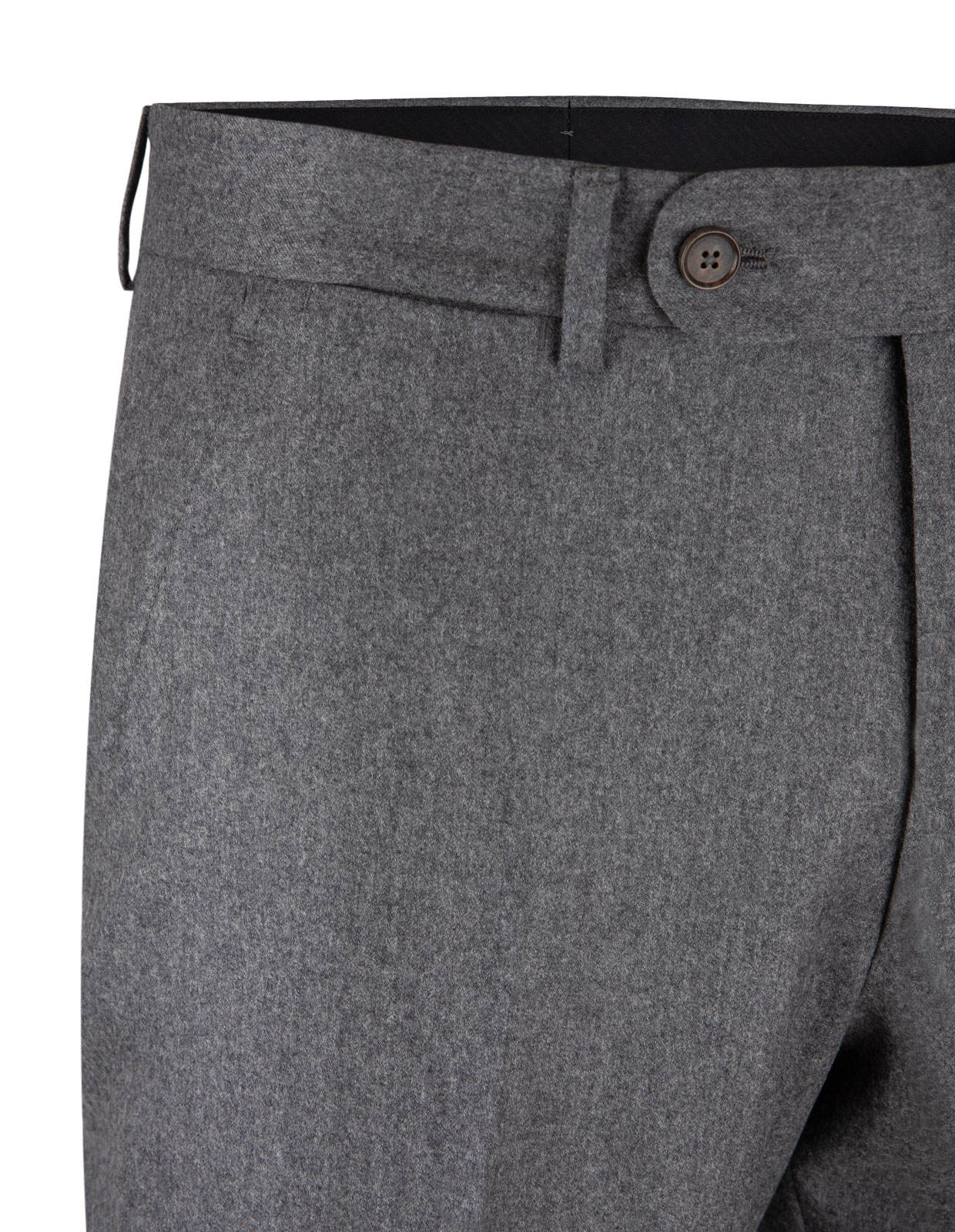 Davide Regular Trousers Super 120 Flannel Mid Grey