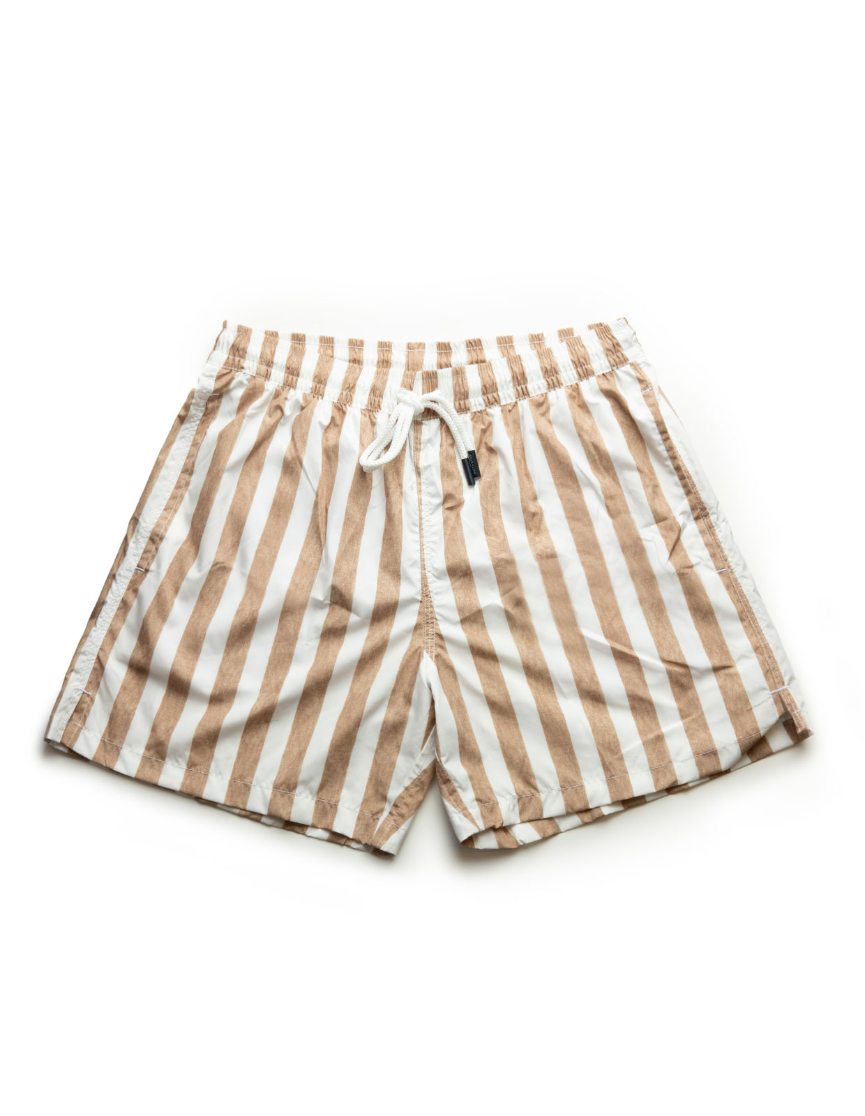 Striped Swim Trunk Brown/White