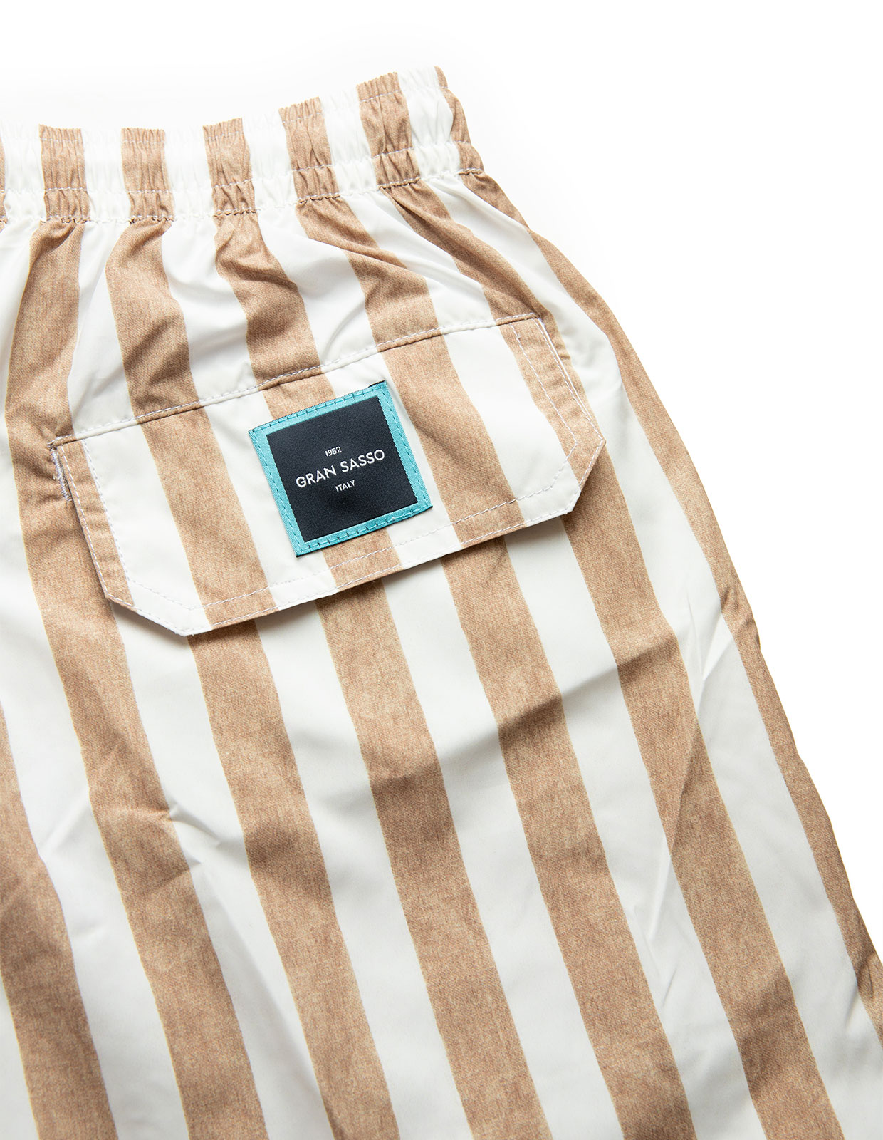 Striped Swim Trunk Brown/White
