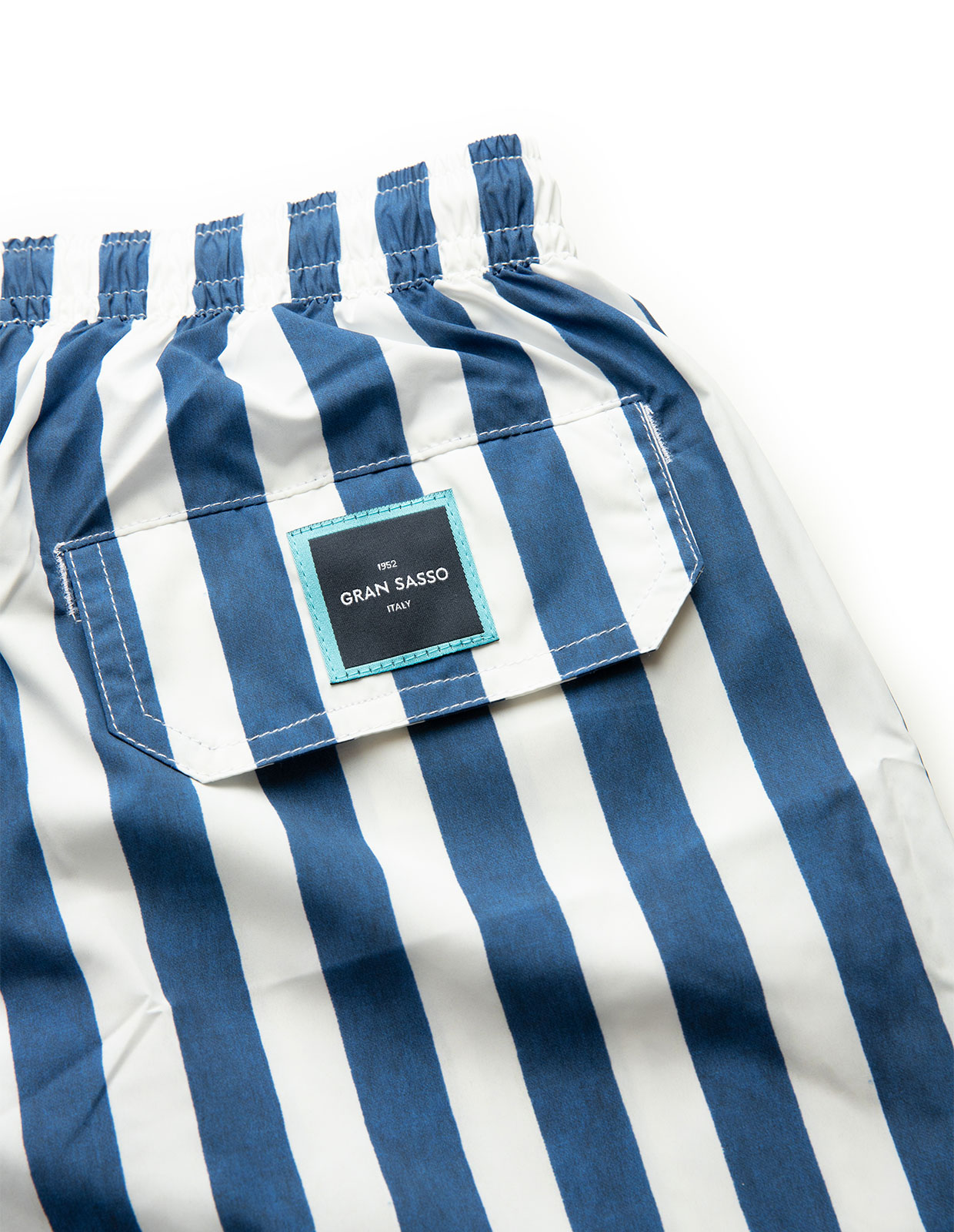 Striped Swim Trunk Navy/White
