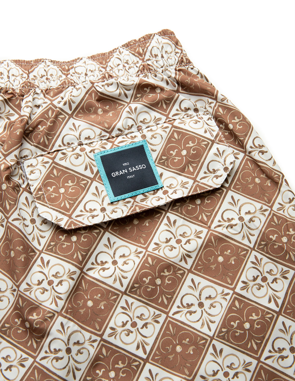 Printed Swim Trunk Brown