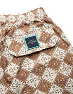 Printed Swim Trunk Brown
