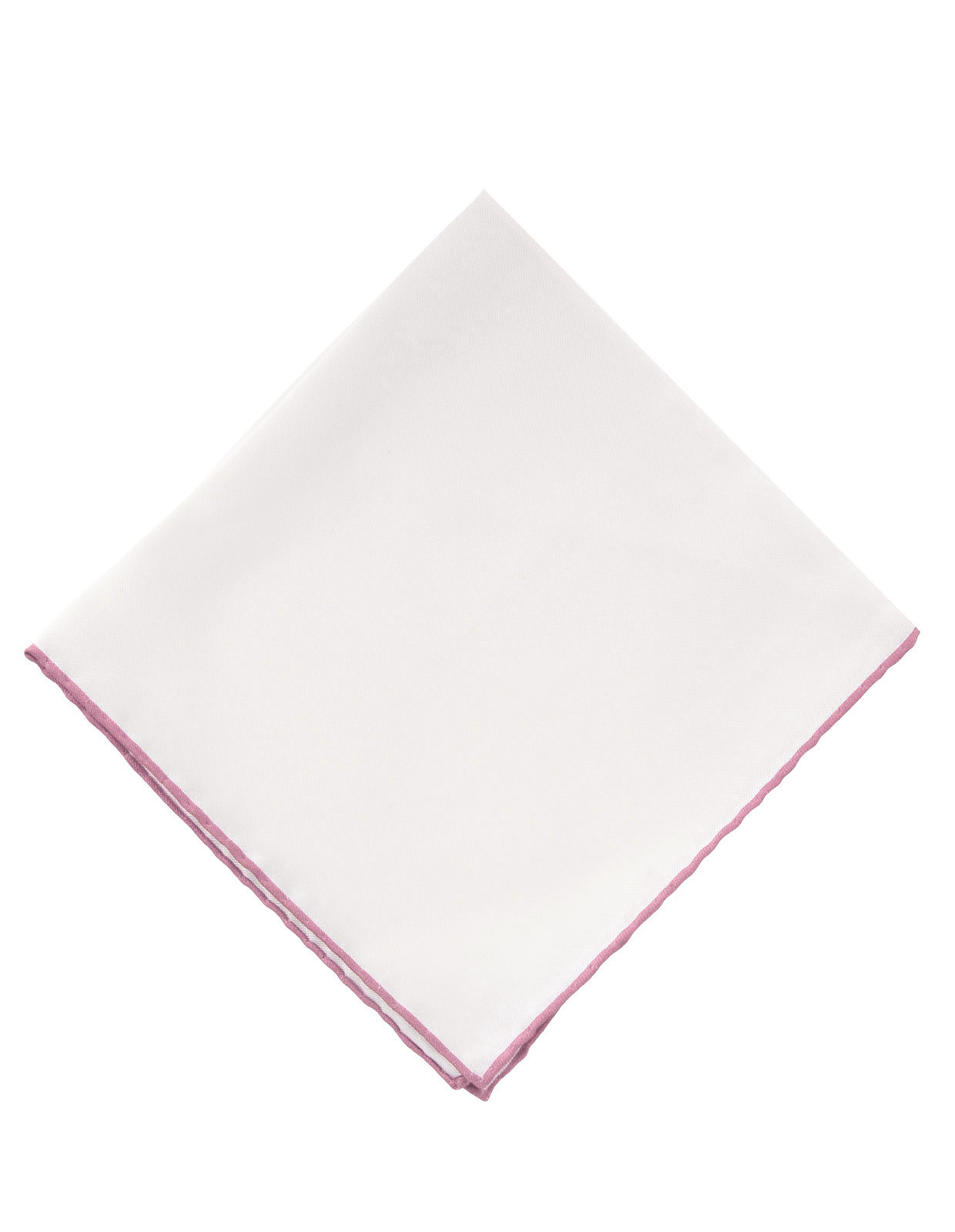 Pocket Square Silk Colored Edging White/Pink
