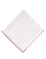 Pocket Square Silk Colored Edging White/Pink