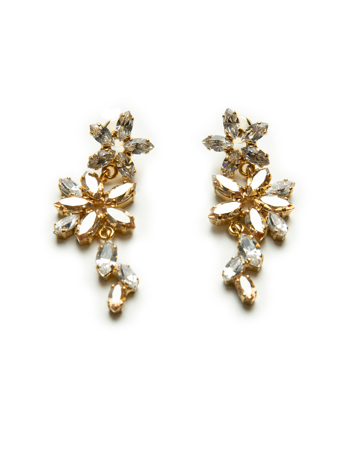 Melia Earrings Crystal/Golden