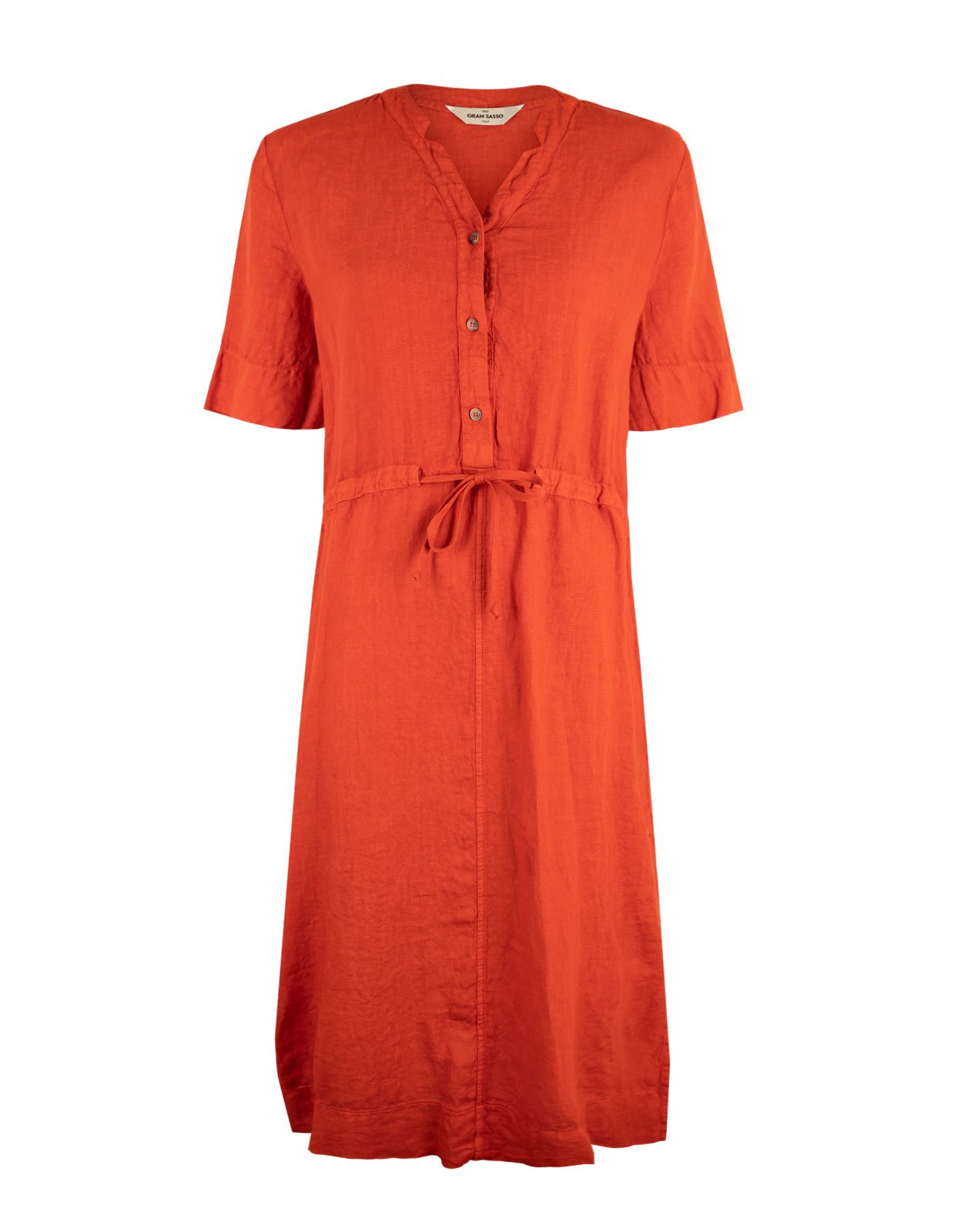 Dress V-Neck Linnen Orange