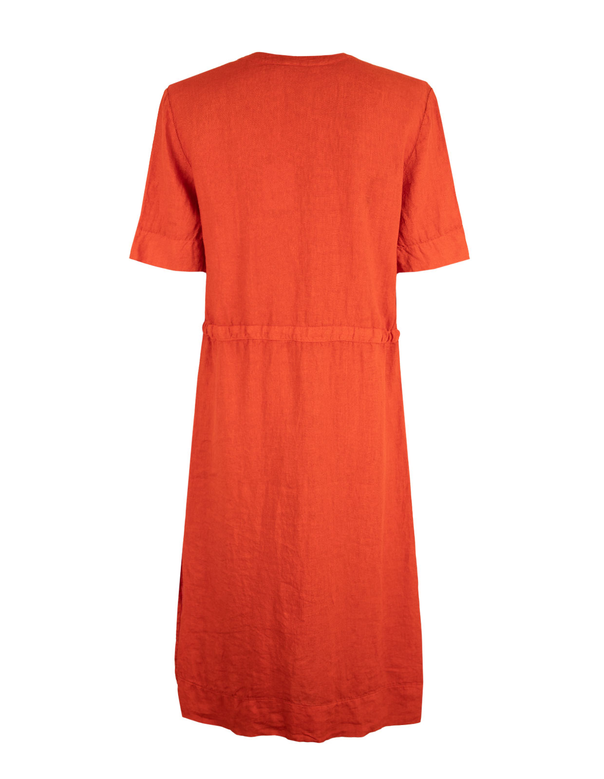 Dress V-Neck Linnen Orange