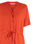 Dress V-Neck Linnen Orange
