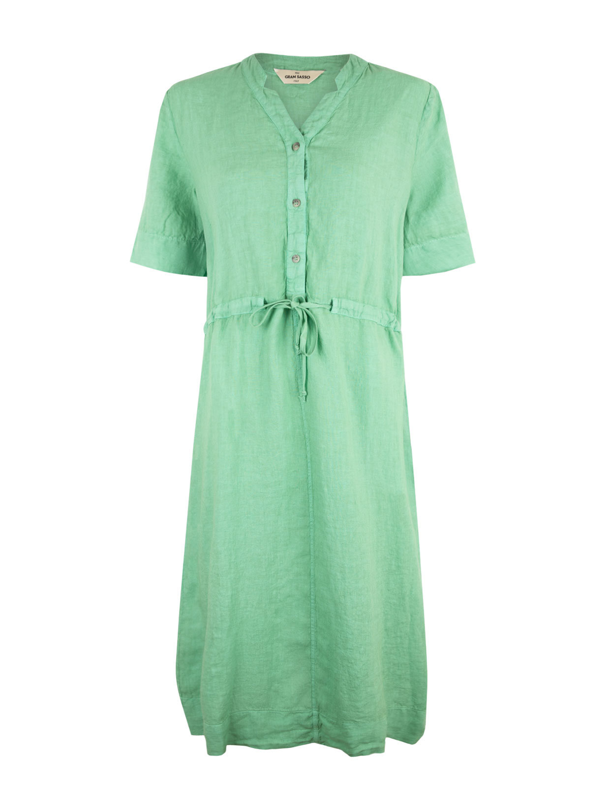 Dress V-Neck Linnen Lt Green