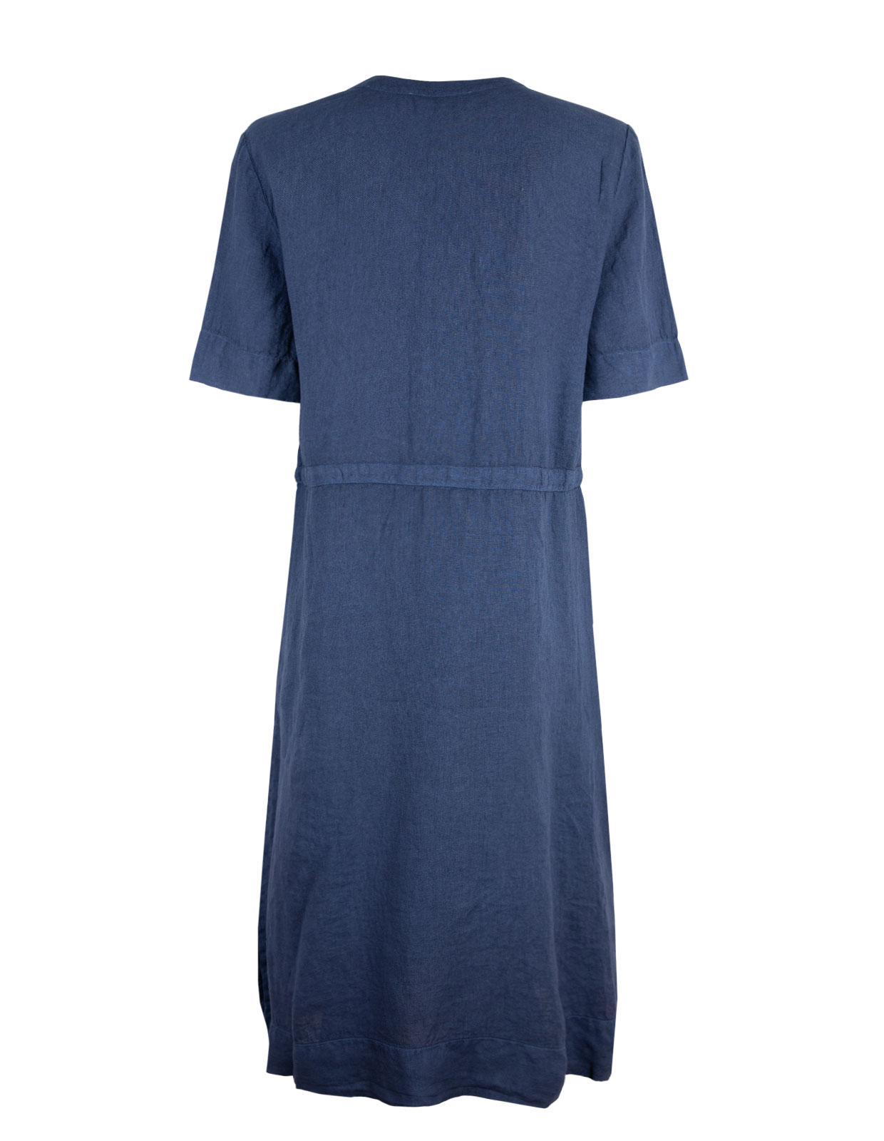 Dress V-Neck Linnen Navy
