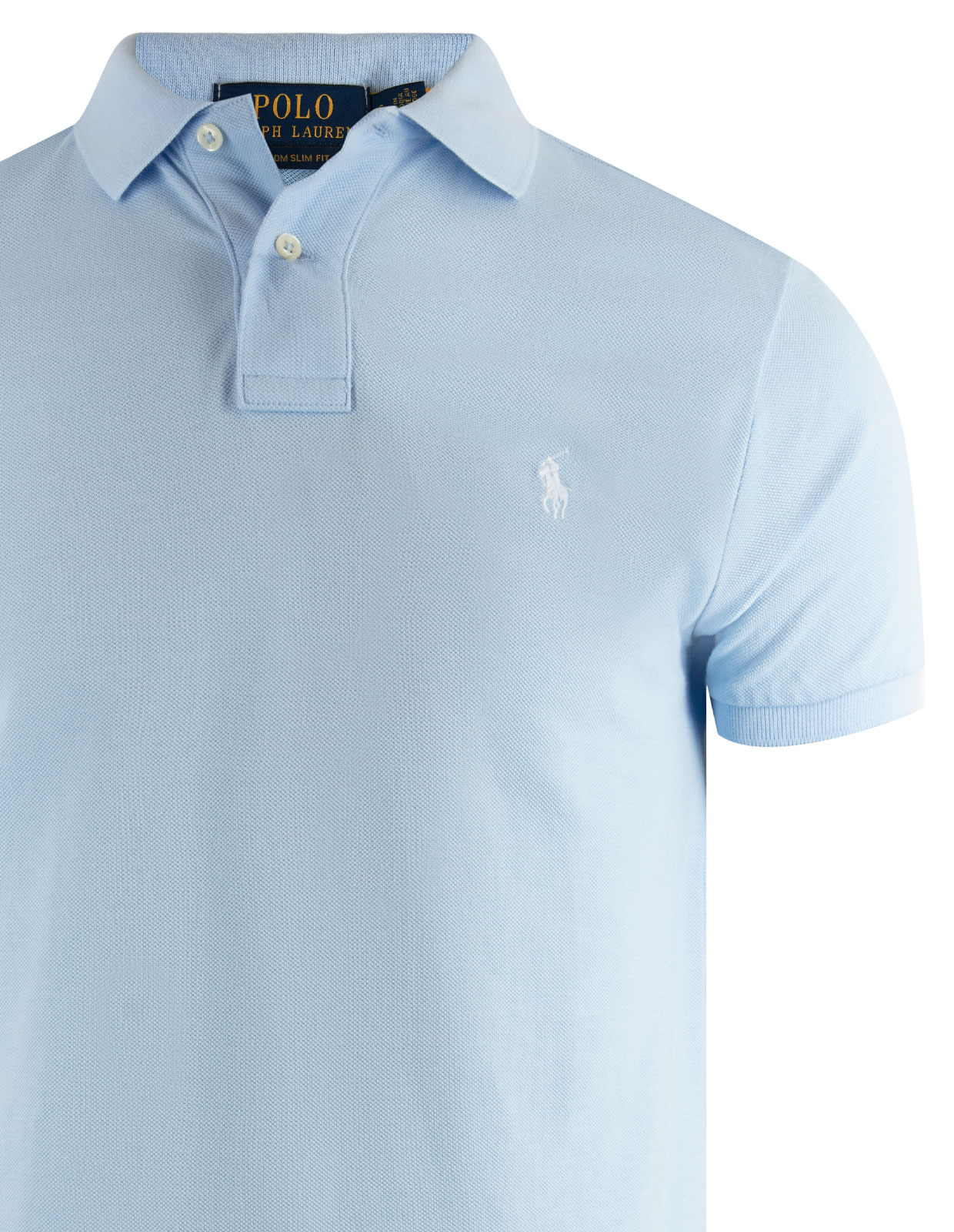 Custom Slim Fit Polo Piké Ljusblå