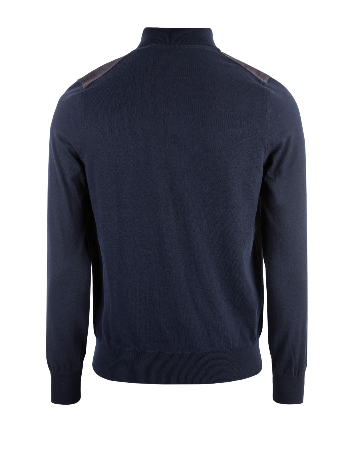 Knitted Cotton Alcantara Jacket Navy