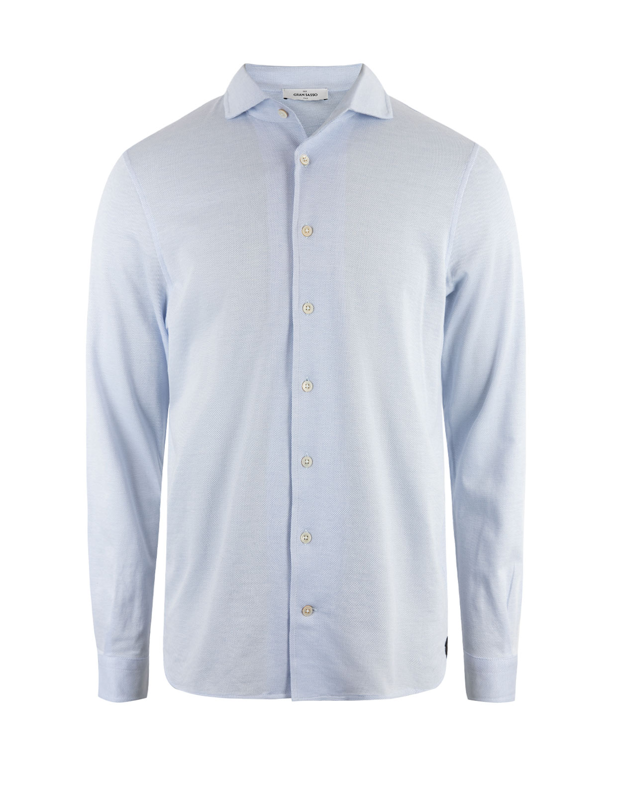 Pique Cotton Jersey Shirt Light Blue