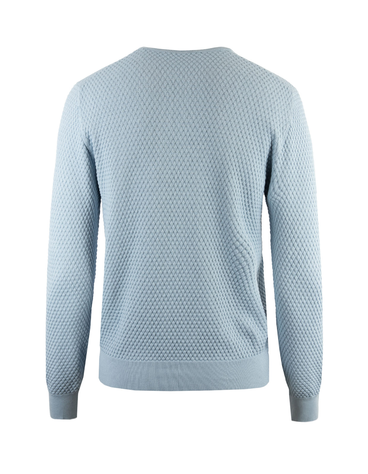 Bubble Knitted Crew Neck Light Blue