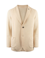 Knitted Jersey Blazer Linen Cotton Panna