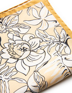Pocket Square Printed Silk Big Floral/Yellow